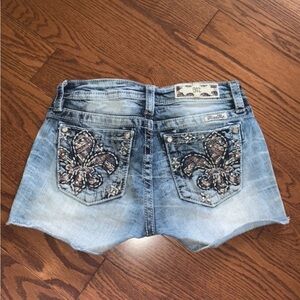 MissMe Girls Sz 14 Embellish Jean Shorts